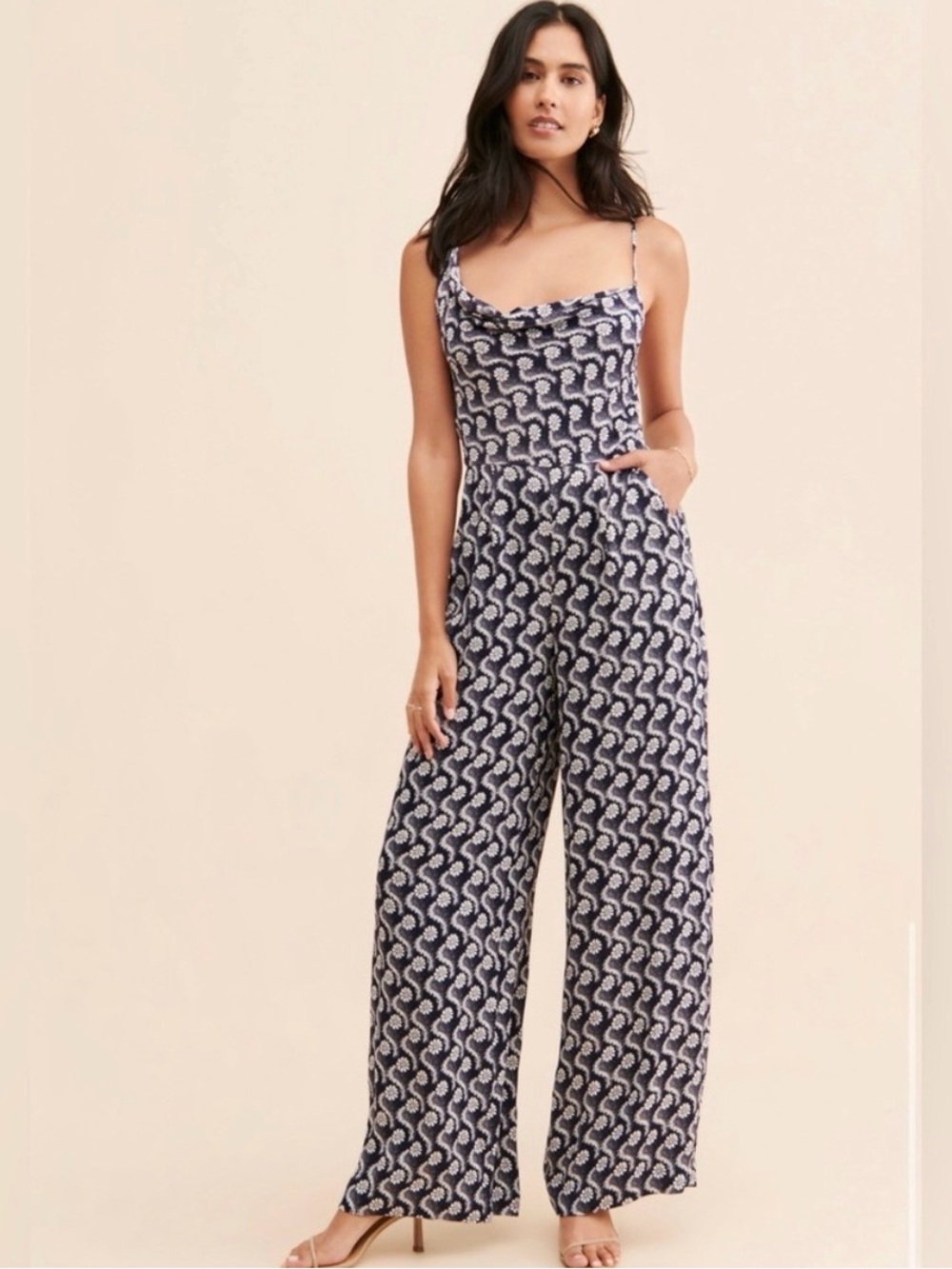 NWT Anthropologie Floral Printed Wide-Leg Jumpsuit